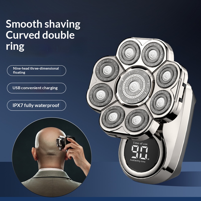 Men'S Grooming Blade - Wiederaufladbarer Elektrorasierer mit 9 schwimmenden Klingen,