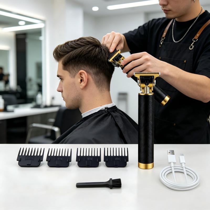 Men'S Grooming Room - Texturierter Kabelloser Haarschneider USB-Aufladbar Elektrischer Barber-Trimmer
