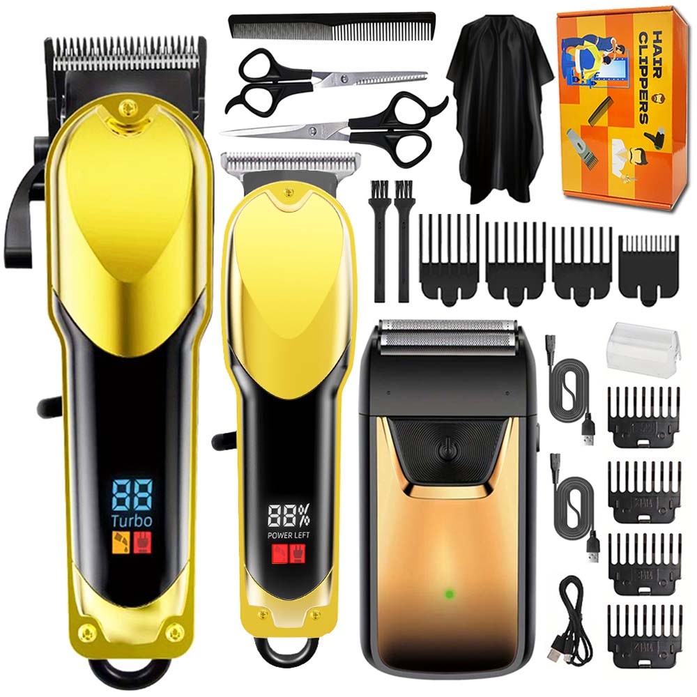 Men'S Grooming Accessories Kit - Professionelles Haarschneideset für Männer, wiederaufladbarer kabelloser
