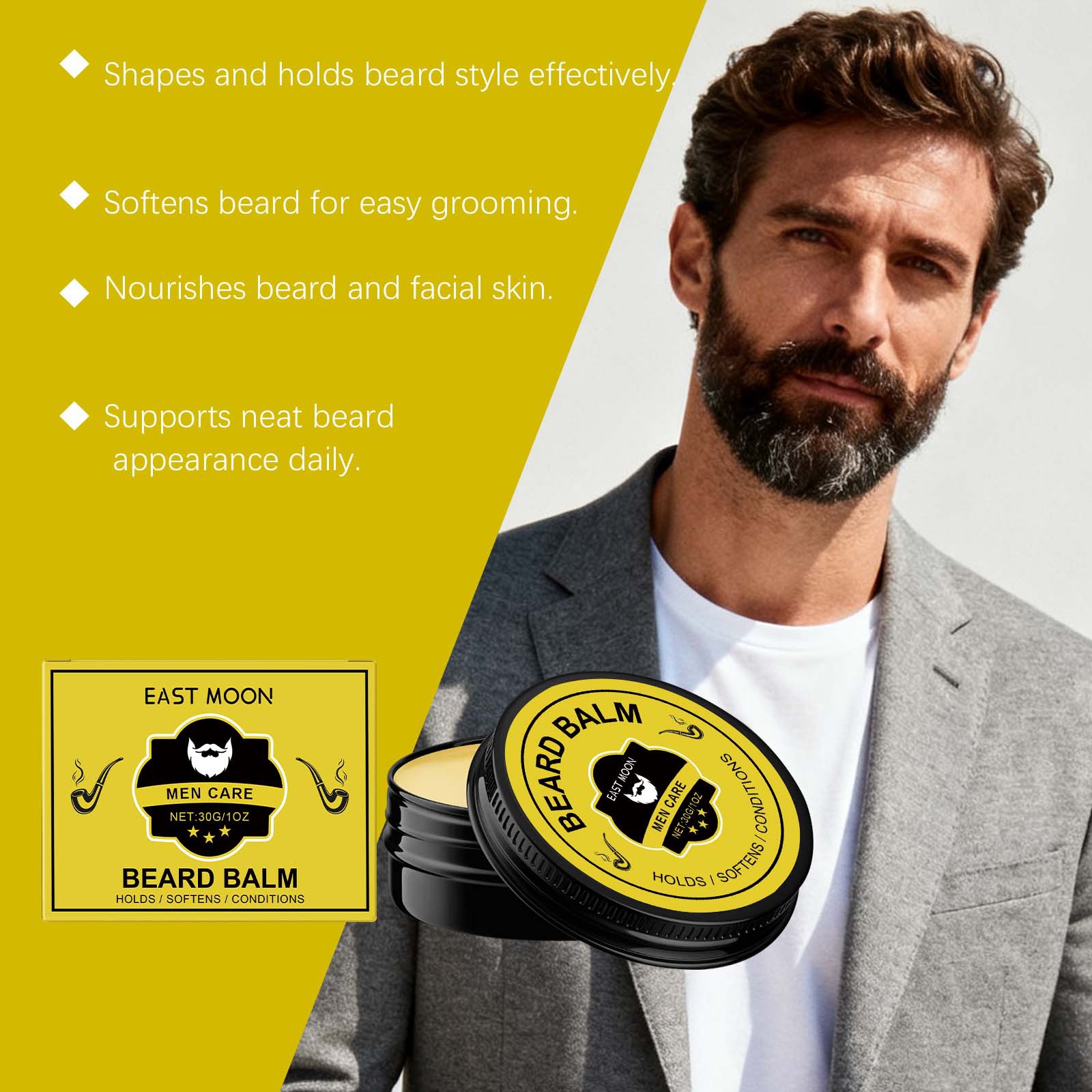 East Moon Bartpflegebalsam für – Men'S Grooming Wax Bewertung und Preis