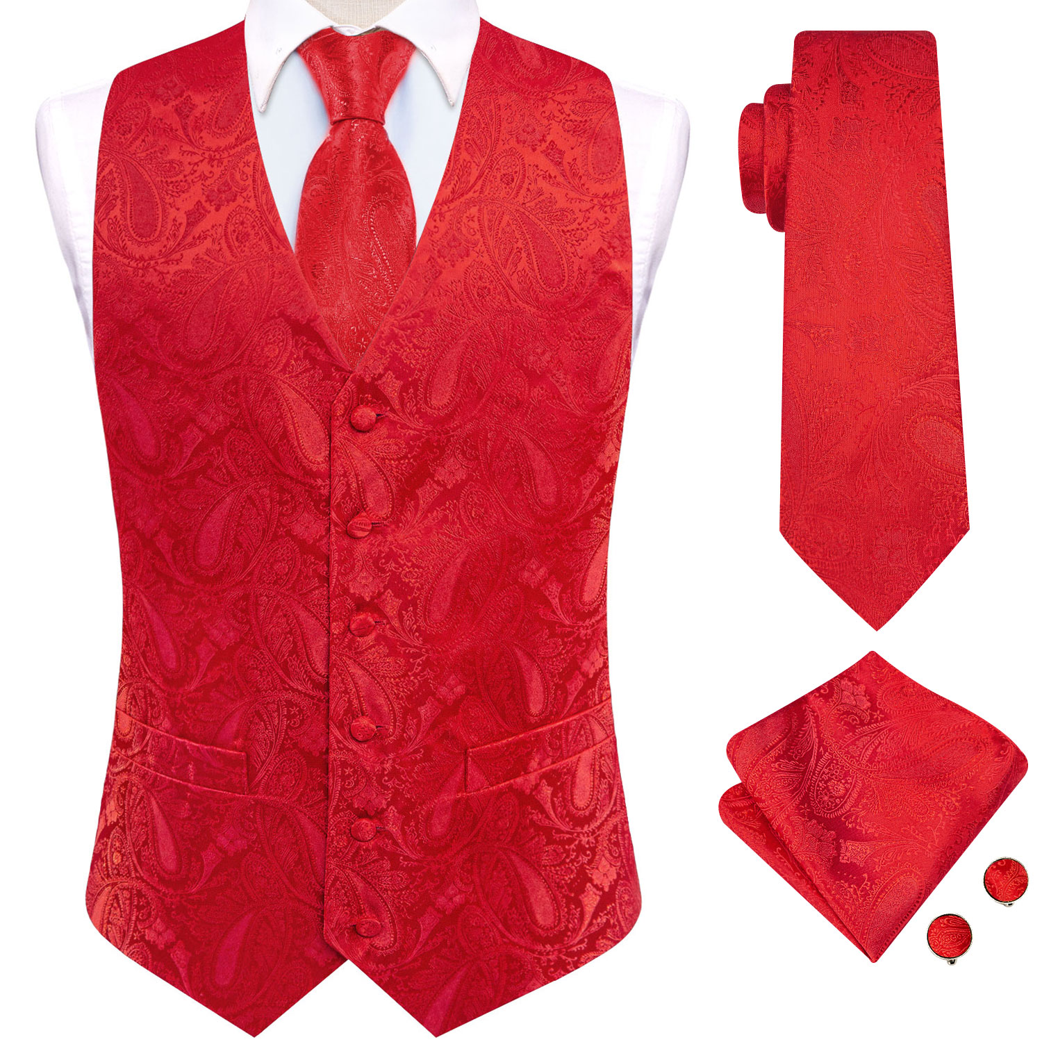 Leuchtend rotes Paisley-Jacqua – Men'S Grooming Accessories Kit Bewertung und Preis